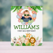 サファリワイルドワン誕生日フォトウェルカムサイン アクリルサイン (ニュートラル)