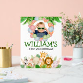 サファリワイルドワン誕生日フォトウェルカムサイン アクリルサイン (ウェディング)