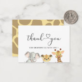 サファリワイルドワン誕生日ボーイベビーシャワー ノートカード (正面/裏面インサイチュ)