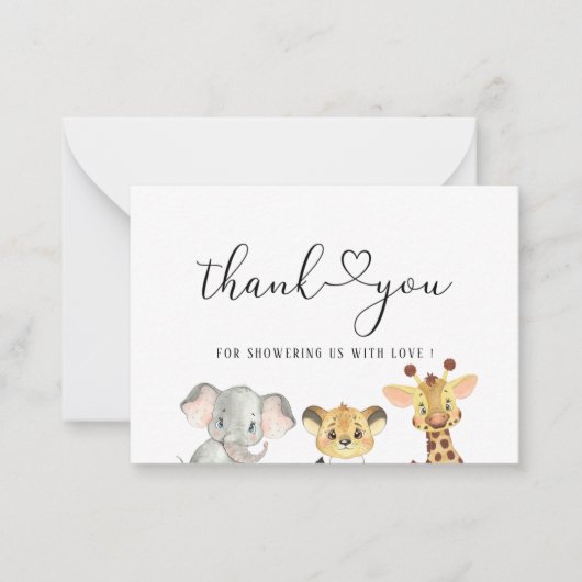 サファリワイルドワン誕生日ボーイベビーシャワー ノートカード (正面)