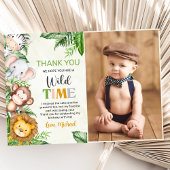 サファリワイルドワン誕生日写真 サンキューカード