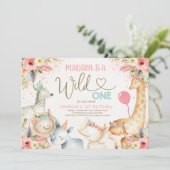 サファリワイルドワン誕生日招待状ボホワイルドワン 招待状 (スタンド正面)