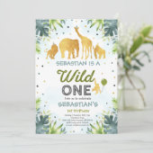 サファリワイルドワン誕生日招待状ワイルドワンパーティー 招待状 (スタンド正面)