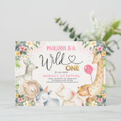 サファリワイルドワン誕生日招待状ワイルドワンパーティー 招待状 (スタンド正面)