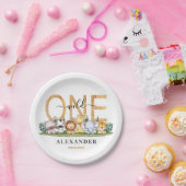 サファリワイルドワン誕生日紙プレート ペーパープレート (パーティー)