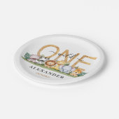 サファリワイルドワン誕生日紙プレート ペーパープレート (アングル)