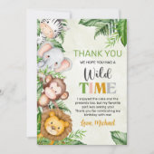 サファリワイルドワン誕生日 サンキューカード (正面)