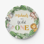 サファリワイルドワン誕生日 ペーパープレート (正面)