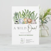 サファリワイルドワン誕生日 招待状 (スタンド正面)