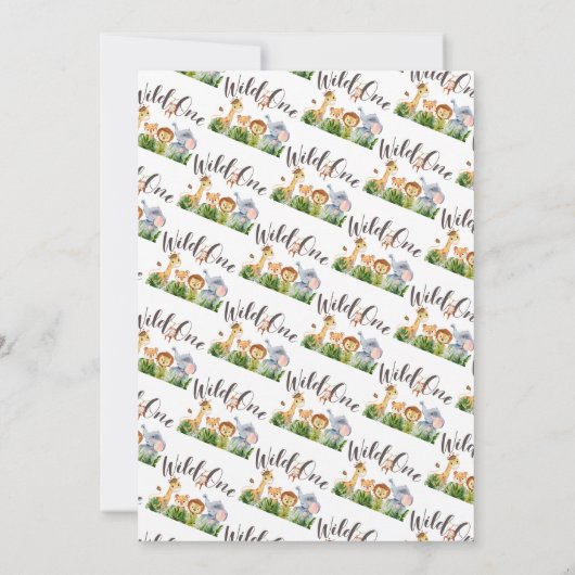 サファリワイルドワン誕生日 招待状 (裏面)