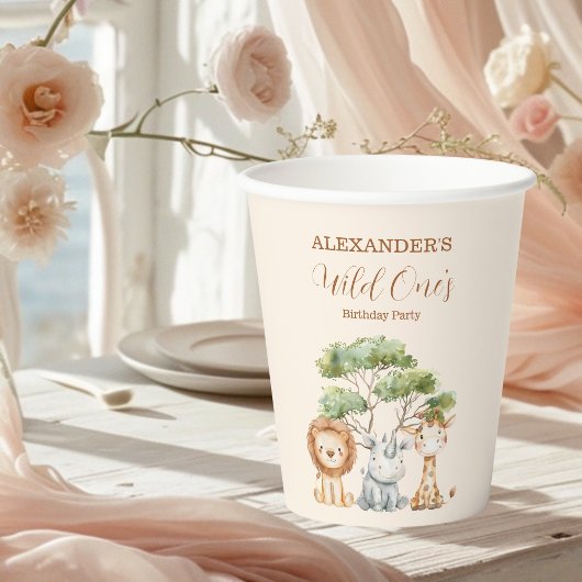 サファリワイルドワン誕生日 紙コップ