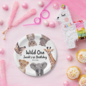 サファリワイルドワン1歳の誕生日ボーイ ペーパープレート (パーティー)