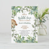 サファリワイルドワン1歳の誕生日ボーイ 招待状 (スタンド正面)