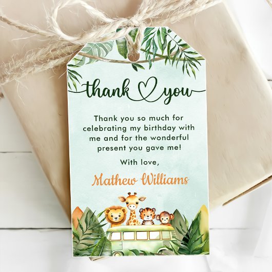 サファリワイルドワン1歳の誕生日 ギフトタグ