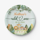 サファリワイルドワン1歳の誕生日 ペーパープレート (正面)