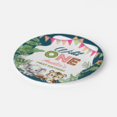 サファリワイルドワン1歳の誕生日 ペーパープレート (アングル)