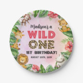 サファリワイルドワン1歳の誕生日 ペーパープレート (正面)