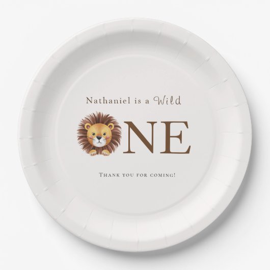 サファリワイルドワン1歳の誕生日 ペーパープレート (正面)