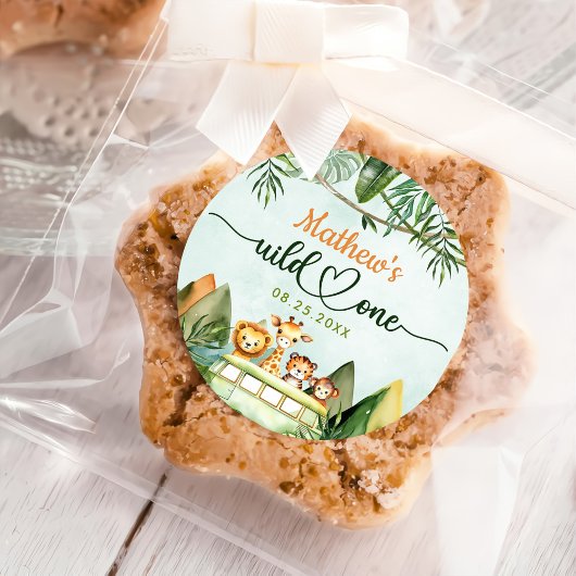 サファリワイルドワン1歳の誕生日 ラウンドシール