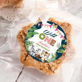 サファリワイルドワン1歳の誕生日 ラウンドシール