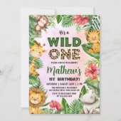 サファリワイルドワン1歳の誕生日 招待状 (正面)