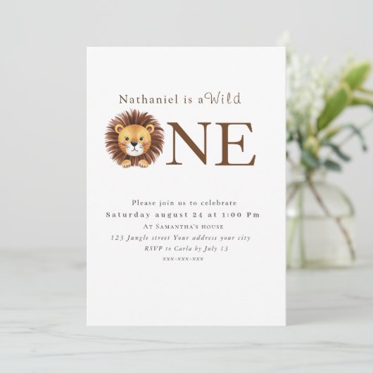 サファリワイルドワン1歳の誕生日 招待状 (スタンド正面)