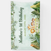 サファリワイルドワン1歳の誕生日 横断幕 (縦)