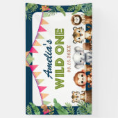 サファリワイルドワン1歳の誕生日 横断幕 (縦)