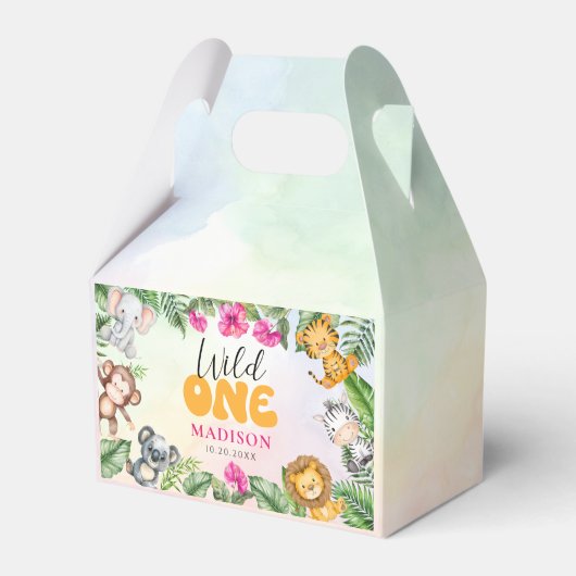 サファリワイルドワン1stガール誕生日 フェイバーボックス (正面サイド)