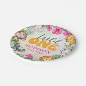 サファリワイルドワン1stガール誕生日 ペーパープレート (アングル)