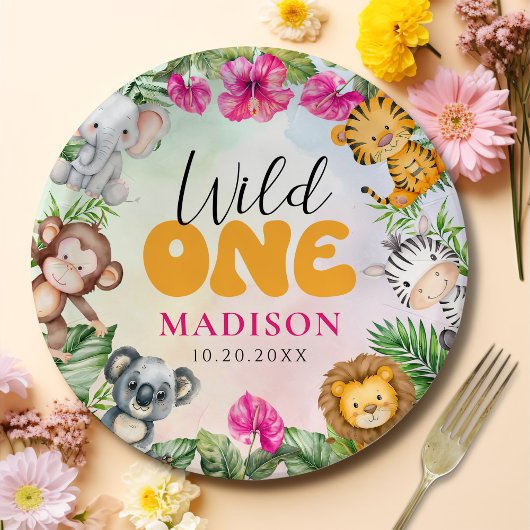 サファリワイルドワン1stガール誕生日 ペーパープレート