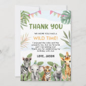 サファリワイルドワン1stボーイ誕生日 サンキューカード (正面)