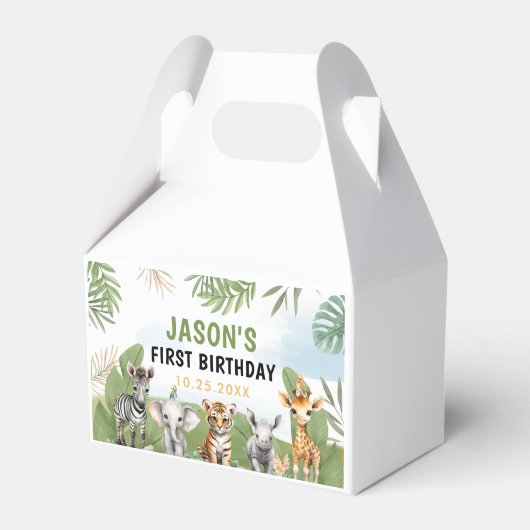 サファリワイルドワン1stボーイ誕生日 フェイバーボックス (正面サイド)