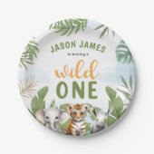 サファリワイルドワン1stボーイ誕生日 ペーパープレート (正面)