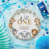 サファリワイルドワン |ジャングル動物の誕生日 ペーパープレート (パーティー)