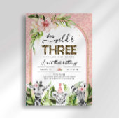 サファリワイルド&スリー誕生日招待状 招待状