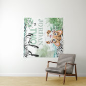 サファリワイルド 2歳のライオン 誕生日パーソナライズ タペストリー (インサイチュ(横))