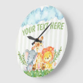 サファリージャングル動物園の動物のベッドルームクロック ラージ壁時計 (傾斜)