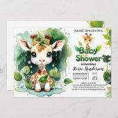 サファリーテイルズ ベビーギザファ 赤ちゃんの歓迎会 招待状 (正面/裏面)