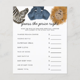 サファリ価格を推測する右ベビーシャワーゲーム