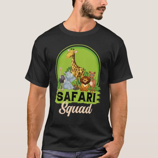 サファリ分隊の動物園動物 Tシャツ (正面)