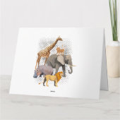 サファリ分隊アフリカのサファリ動物おもしろい動物園のアニメーション カード (裏面)