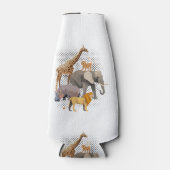 サファリ分隊アフリカのサファリ動物おもしろい動物園のアニメーション ボトルクーラー (正面)