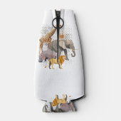 サファリ分隊アフリカのサファリ動物おもしろい動物園のアニメーション ボトルクーラー (裏面)