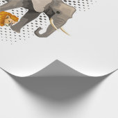 サファリ分隊アフリカのサファリ動物おもしろい動物園のアニメーション ラッピングペーパー (角)