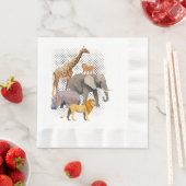 サファリ分隊アフリカのサファリ動物おもしろい動物園のアニメーション 縁ありランチョンナプキン (インサイチュ)