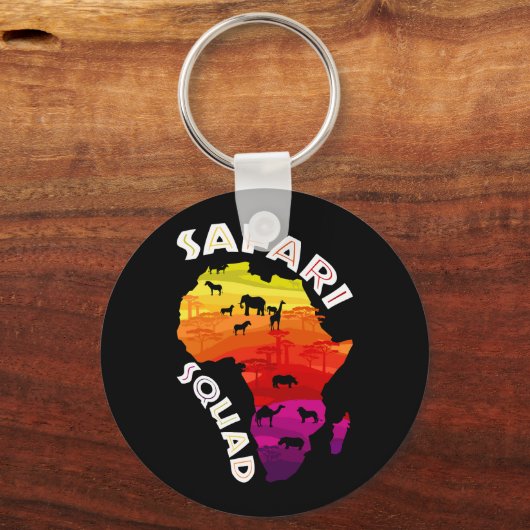 サファリ分隊アフリカのサファリ動物 キーホルダー (正面)