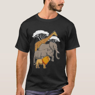サファリ分隊アフリカ動物おもしろい動物動物園野生動物広告 Tシャツ