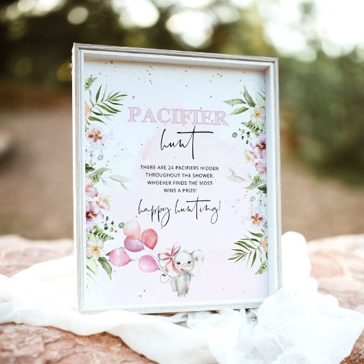 サファリ動物おしゃぶり狩りベビーシャワーゲームポスト ポスター