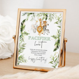 サファリ動物おしゃぶり狩りベビーシャワーゲーム ポスター